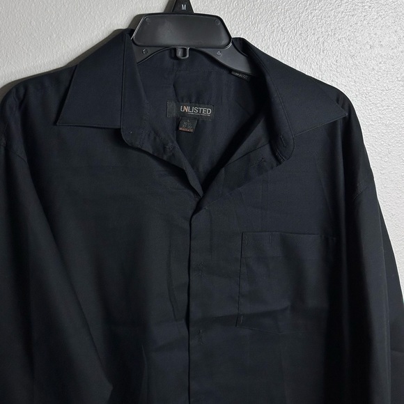 Unlisted Black Men button shirt long‎ sleeve size Large - Picture 2 of 6
